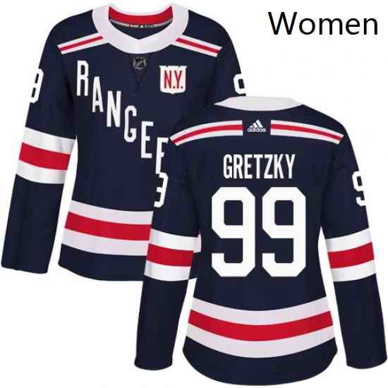 Womens Adidas New York Rangers 99 Wayne Gretzky Authentic Navy Blue 2018 Winter Classic NHL Jersey